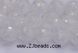 CKQ345 15.5 inches 10mm faceted round dyed crackle quartz beads