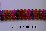 CKQ394 15.5 inches 12mm round dyed crackle quartz beads