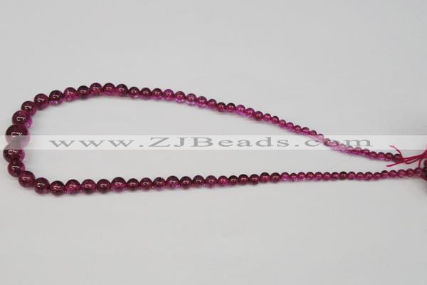 CKQ50 15.5 inches 6mm - 12mm round dyed crackle quartz beads