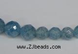 CKQ51 15.5 inches 6mm - 14mm faceted round dyed crackle quartz beads