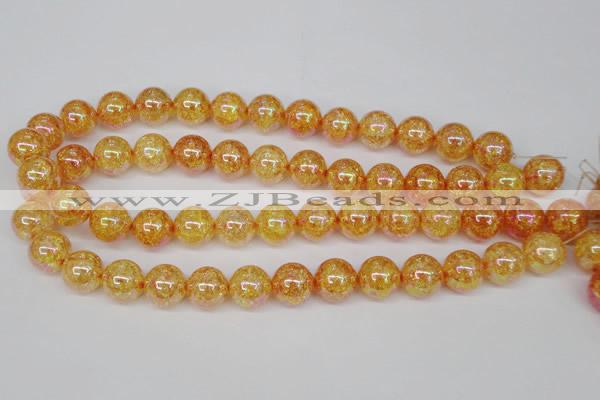 CKQ92 15.5 inches 8mm round AB-color dyed crackle quartz beads