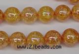 CKQ93 15.5 inches 10mm round AB-color dyed crackle quartz beads