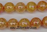 CKQ94 15.5 inches 12mm round AB-color dyed crackle quartz beads