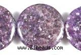 CKU05 15 inches 25mm coin purple kunzite beads wholesale