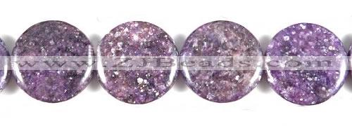 CKU05 15 inches 25mm coin purple kunzite beads wholesale