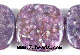 CKU09 15 inches 20*20mm square purple kunzite beads wholesale