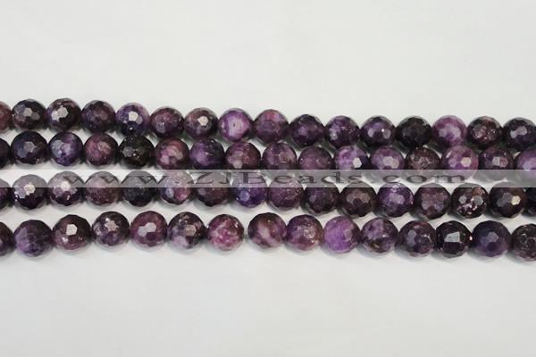 CKU25 15.5 inches 14mm faceted round purple kunzite beads wholesale