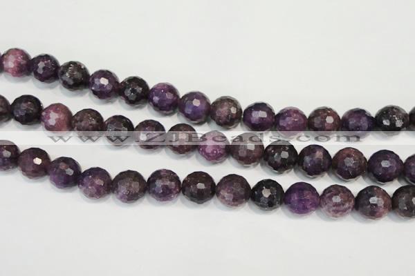 CKU26 15.5 inches 16mm faceted round purple kunzite beads wholesale