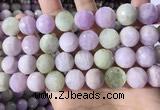 CKU328 15.5 inches 14mm - 15mm faceted round natural kunzite beads