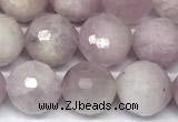 CKU347 15 inches 8mm faceted round kunzite beads