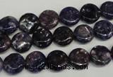 CKU35 15.5 inches 10mm flat round purple kunzite beads wholesale