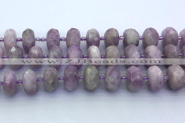 CKU350 15 inches 10*16mm faceted rondelle kunzite beads