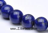 CLA11 Round deep blue dyed lapis lazuli 10mm beads wholesale