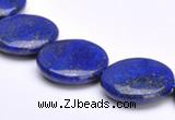 CLA20 coin 20mm deep blue dyed lapis lazuli gemstone beads