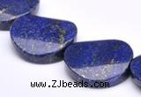 CLA32 26*26mm twisted coin deep blue dyed lapis lazuli beads