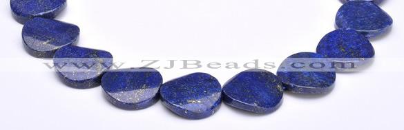 CLA32 26*26mm twisted coin deep blue dyed lapis lazuli beads