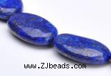 CLA36 flat oval deep blue dyed lapis lazuli 15*25mm beads