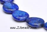 CLA38 16*21mm flat teardrop deep blue dyed lapis lazuli beads