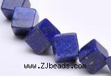 CLA40 oblique-drilled cubic 10*10*10mm dyed lapis lazuli beads