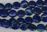 CLA410 15.5 inches 10mm flat round synthetic lapis lazuli beads