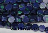 CLA441 15.5 inches 6mm coin synthetic lapis lazuli beads