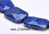 CLA47 Faceted rectangle 20*30mm deep blue dyed lapis lazuli bead