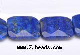 CLA49 Faceted square 25*25mm deep blue dyed lapis lazuli beads