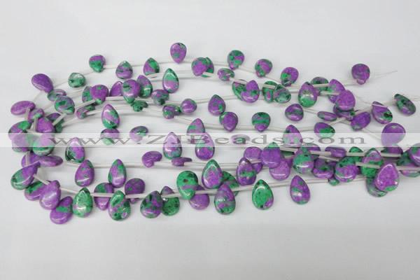 CLA535 Top-drilled 10*14mm flat teardrop synthetic lapis lazuli beads