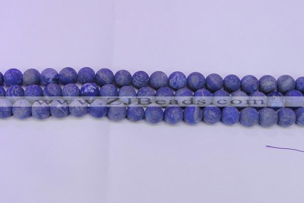 CLA60 15.5 inches 4mm round matte lapis lazuli beads