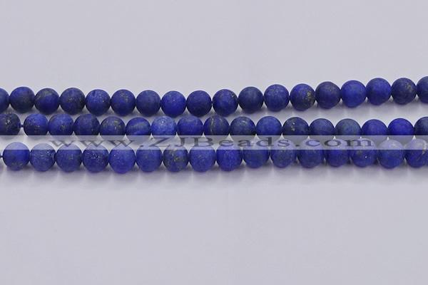 CLA72 15.5 inches 8mm round matte lapis lazuli beads wholesale