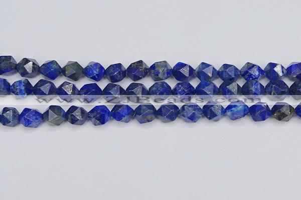 CLA88 15.5 inches 10mm faceted nuggets dyed lapis lazuli beads