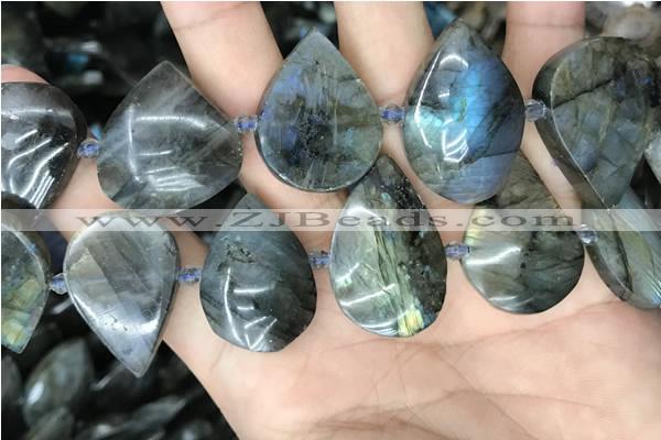 CLB1001 15.5 inches 18*30mm - 22*35mm flat teardrop labradorite beads