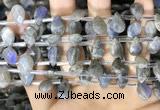 CLB1044 Top drilled 8*12mm faceted briolette labradorite beads
