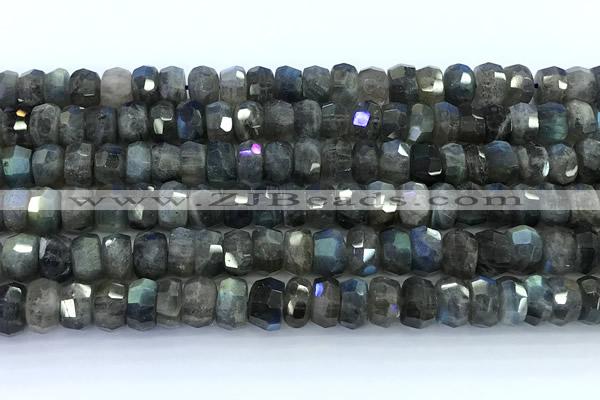 CLB1158 15 inches 4*8mm - 6*8mm faceted nuggets labradorite beads