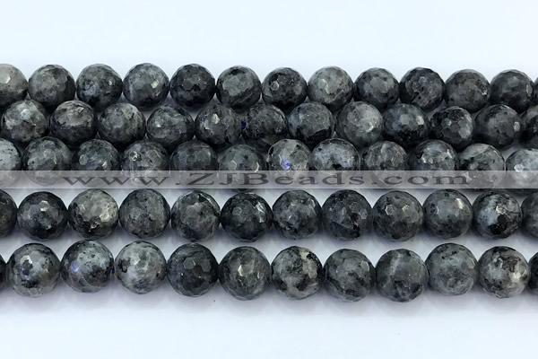 CLB1177 15 inches 10mm faceted round black labradorite beads