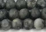 CLB1196 15 inches 6mm round matte black labradorite beads