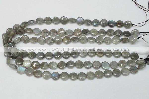 CLB169 15.5 inches 14mm flat round labradorite gemstone beads