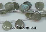 CLB177 top-drilled 12*12mm flat teardrop labradorite gemstone beads