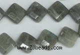 CLB181 15.5 inches 12*12mm faceted diamond labradorite beads