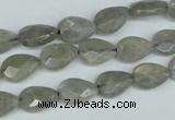 CLB183 15.5 inches 8*12mm faceted flat teardrop labradorite beads