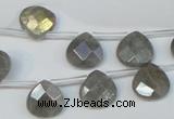 CLB205 Top-drilled 12*12mm briolette labradorite gemstone beads