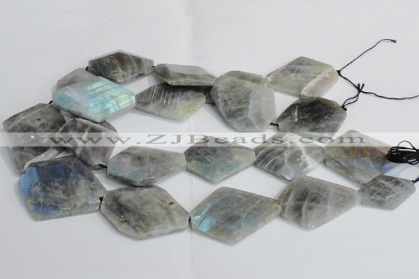 CLB216 15.5 inches 25*35mm - 35*45mm faceted freeform labradorite beads