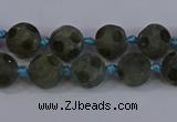 CLB230 15.5 inches 10mm faceted round matte labradorite beads