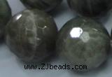 CLB26 15.5 inches 18mm faceted round labradorite gemstone beads