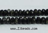 CLB303 15.5 inches 5*8mm faceted rondelle black labradorite beads