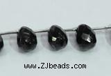 CLB319 10*14mm top-drilled faceted teardrop black labradorite beads