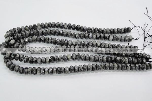 CLB321 15.5 inches 5*10mm faceted rondelle black labradorite beads