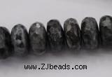 CLB331 15.5 inches 8*16mm faceted rondelle black labradorite beads