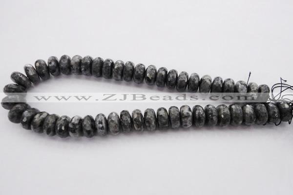 CLB331 15.5 inches 8*16mm faceted rondelle black labradorite beads