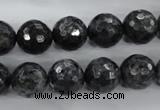 CLB362 15.5 inches 10mm faceted round black labradorite beads wholesale